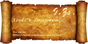 Izsák Zsuzsanna névjegykártya